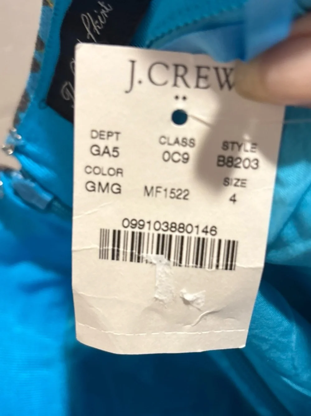 J Crew pencil skirt blue green Aztec print zipper back